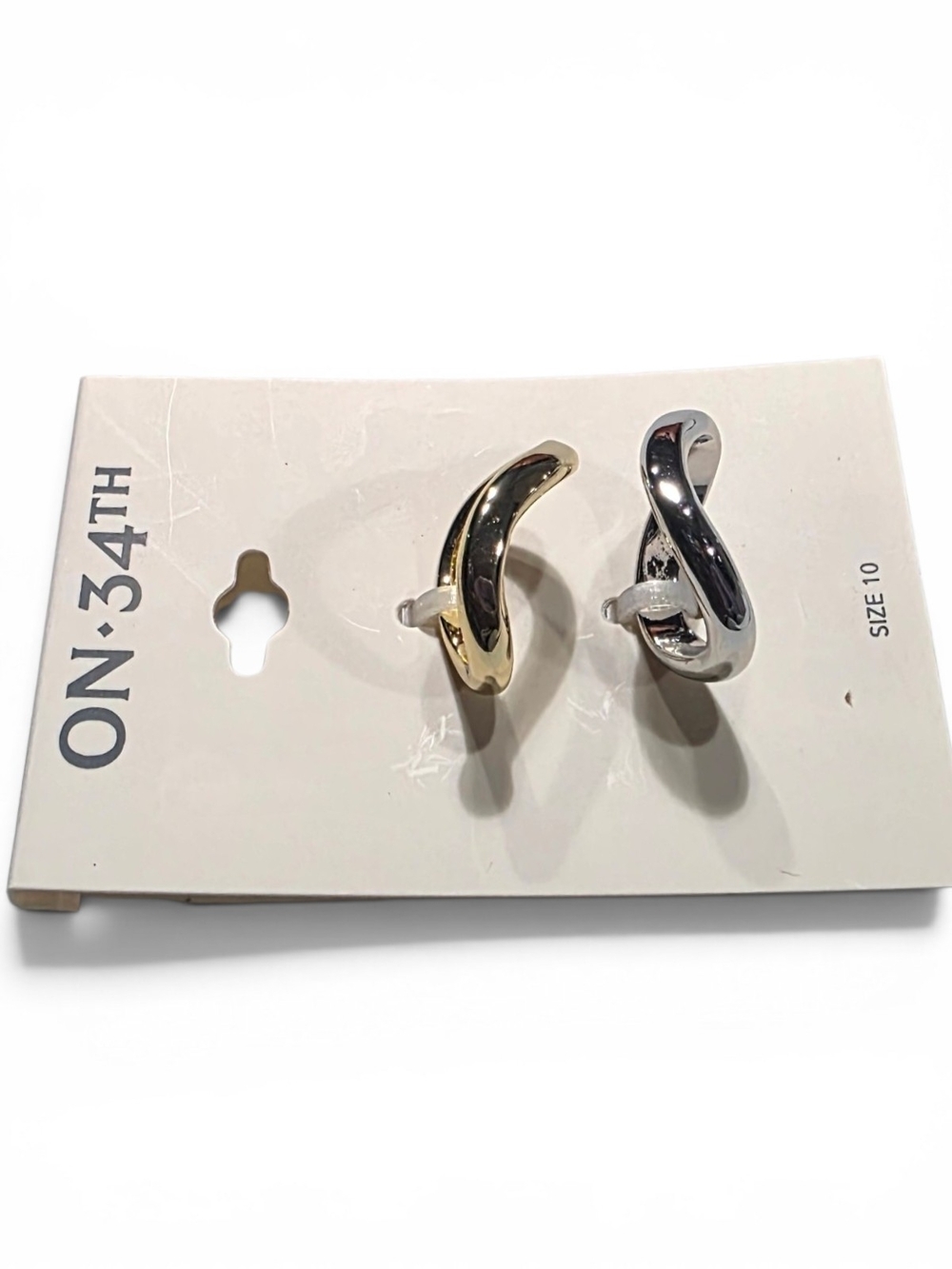 Gold & Silver Twisted Stackable Rings - Size 10 Macy's - Picture 4 of 4